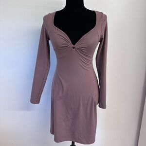 Wild Fable Mauve Twist Front Long Sleeve Dress